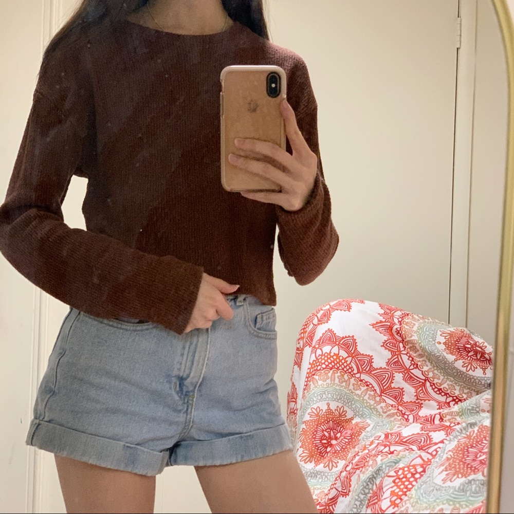 brown/burgundy long sleeve